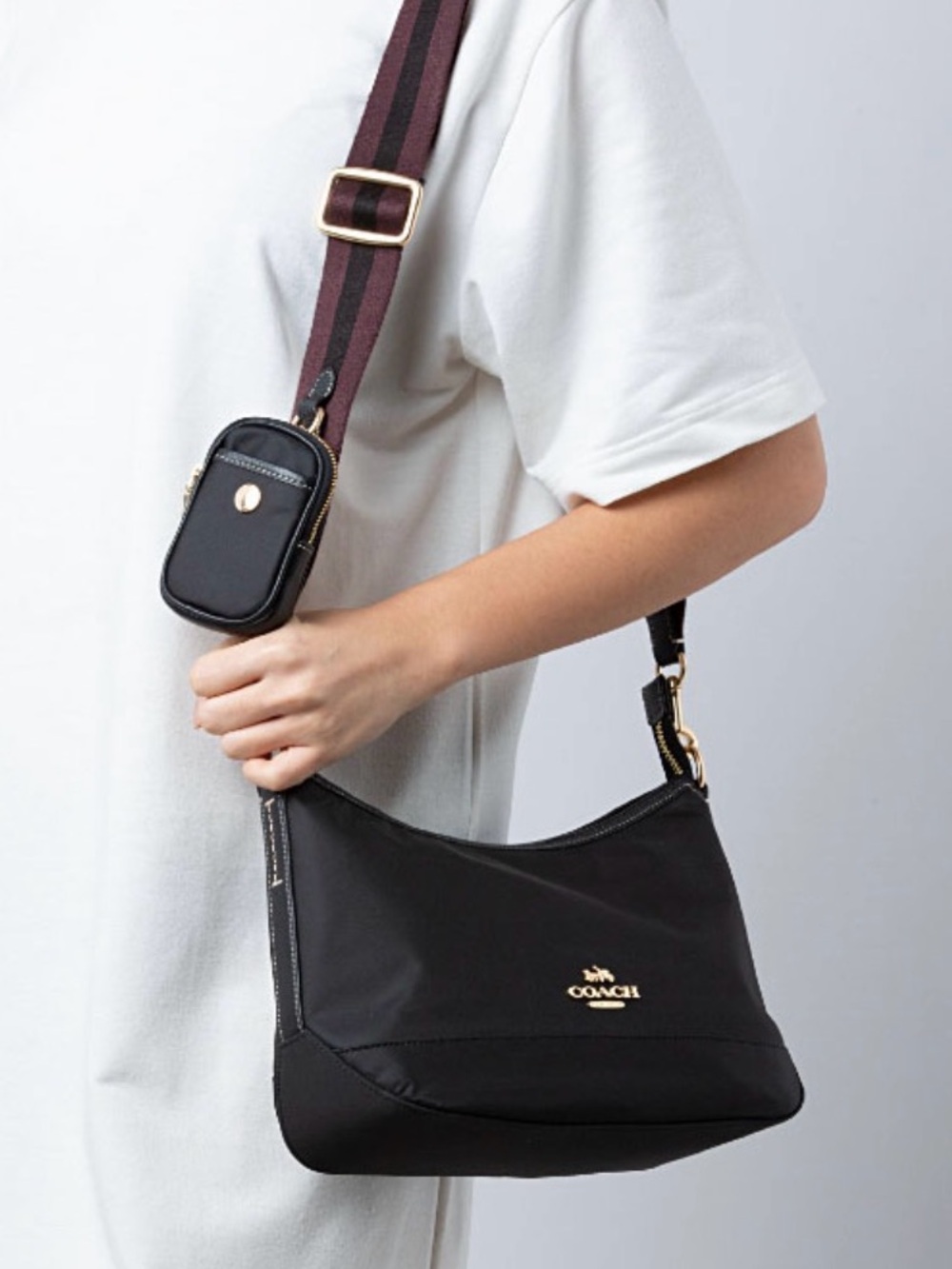 Coach 2025 Ellis black Nylon cross body Bag with Gold Hardware - Picture 15 of 16